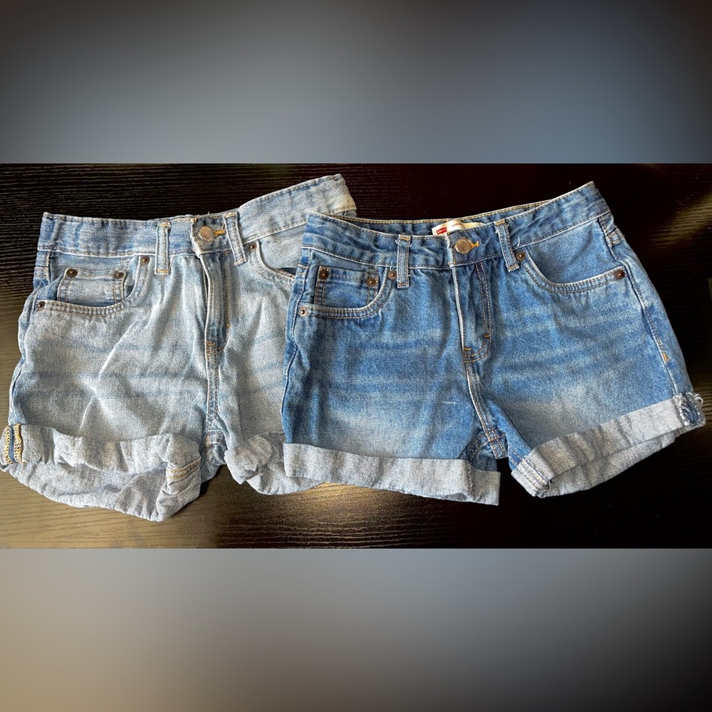 2 Pairs Levi's Kids Blue Denim Shorts